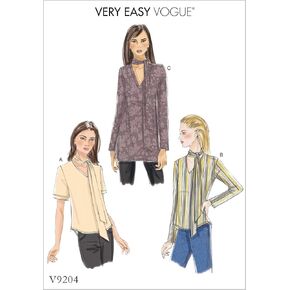 أنماط Vogue تفتقد إلى قمم V مع أرقام العنق ، باللون الأحمر