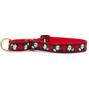 UP Country Hearts & Flowers Martingale Cog Collar - X -Large (15-25 بوصة) - 1 في العرض