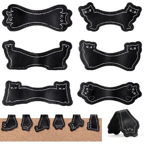 yopyame Black Cat Magnetic Leather Latigks - 6pcs لطيفًا أسود القطط شكل Magnet Clips Clips لعشاق الكتب إكسسوارات كتاب جلدية مضحكة للمعلمين للطلاب نساء الرجال أطفال عيد ميلاد هدايا