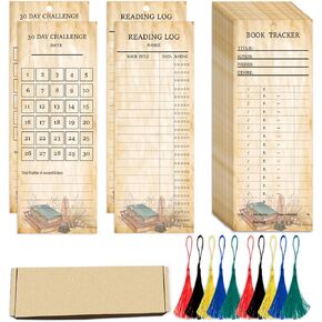 Book Tracker Lowmark Reading Log Journal 30-Day Habit Record Cardstock ، 30pcs بطاقة مع إكسسوارات القراءة الإبداعية للورابة لمحبي الكتب معلم الطالب