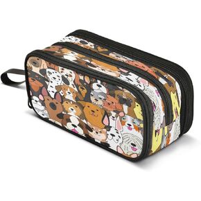 ALAZA Funny Dachshund Dog Puppy Pen Pencil Case Pen Holder Boxes Pouch Case Bag for Office Student