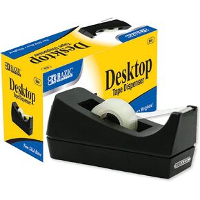 BAZIC Desktop Tape Dispenser 1" Core, Weighted Non-Skid Base, Sharpe Blade Tapes Holder for Office Home School, Dispenser Only, 1-Pack