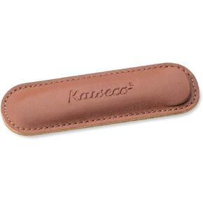Kaweco Eco Leather 2 Pen Pouch Liliput Brandy I Pen Case مناسبة لسلسلة Liliput I Writing Case Made من جلد أصلي مع نقش جميل I Chic & Classic I Pen Case 10.7 × 4 سم