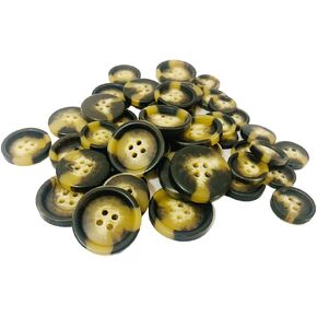 50 PCS أزرار الخياطة راتنج أزرار بنية بنية داكنة للخياطة مع 4 ثقوب لخياطة الحرف اليدوية DIY الزر الزخرفة المصنوعة يدويًا 15 مم/18 مم/20 مم/23 مم/25 ملم
