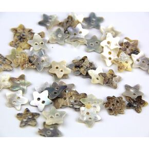 Pack of Star Shaped 2 Hole Scrapbooking Sewing Crafting Mother of Natural Shell Buttons Approx 250pcs