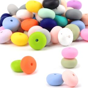 50pcs قلب القلب حبات السيليكون ، حبات بؤرية سيليكون قلب مربعة ، حبات سيليكون ملونة لصنع سلسلة المفاتيح ، حبات فضفاضة للمجوهر