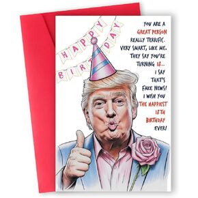 Funny Trump 65th Birthday Card for Women Men,Happy 65th Birthday Gift for Him Her,Great 65 Years Old Birthday Decorations for Parents,Trump Bday Card for Mom Dad.