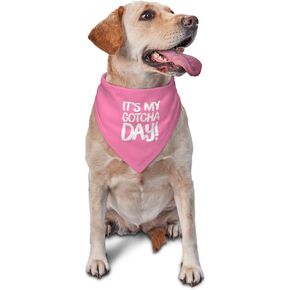 إنه يوم Gotcha الخاص بي! يوم التبني ، إكسسوارات وشاح الكلب للحيوانات الأليفة ، Pet Neckerchief for Pets Daily Wear Photo Profuct Party Supplies ، Gift for Pet Dog Lovers (Pink)