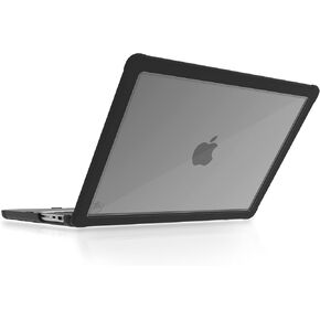 STM Dux Case لـ MacBook Pro 14 بوصة (M1 2021 ، M2 2023 ، M3 2023) - غطاء صلبة بلاستيكية شفافة مع حواف مطاطية وأقدام غير انزلاق - أسود