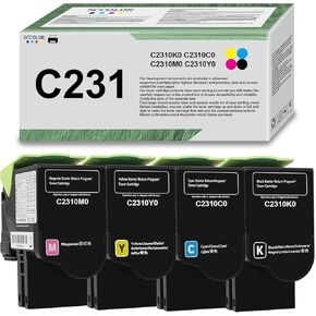 C2310K0 C2310C0 C2310M0 C2310Y0 Compatible C231 C2325 Toner Cartridge Replacement for Lexmark C2325 C2325dw MC2325adw C2535 C2535dw MC2535adwe C2425 C2425dw MC2425adw C2640 MC2640adw