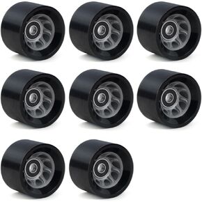 8 Pack 58mmx39mm Roller Skate Wheels 90A 92A Quad Skate Wheels with Bearings for Outdoor Double Row Skating or Skateboard Accessories(92A Black)