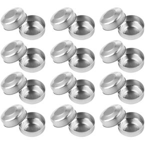 STOBOK 300Pcs Aluminum Tea Light Candle Tins Empty Candle Cases for DIY Crafts Round Silver Containers for Weddings, Romantic Dinners, Aromatherapy, and Small Item Storage