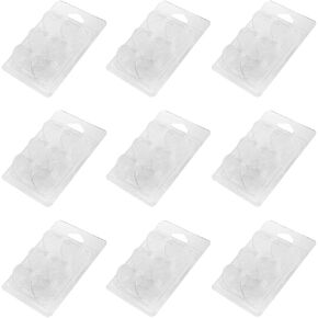 10 Pieces Wax Melt Container 6-Cavity Wax Melt Mold Empty Wax Melt Clamshell Molds Plastic Candle Molds Plastic Wax Molds Heart Clamshells for Tarts Wax Melts, Transparent