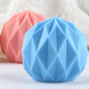 Diamond Ball Candle Mold Diamond Resin Casting Mold Ball Silicone Candle Molds for Candle Home Decorate Mold Candle Making Mold Aromatherapy Candles Gypsum Clay Craft