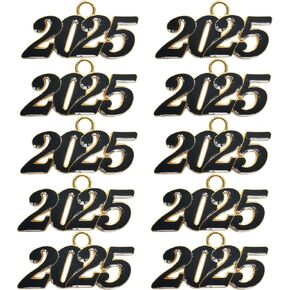 Xeahung 10 Pcs Alloy Year Charms 2025 Graduation Pendant 2025 Graduation Charms for Bracelets Graduation Tassel Earrings Keychain Jewelry Making Accessory DIY Crafting Wedding Decor in Kuwait