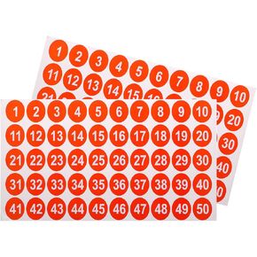 uxcell 2 Sheets Round Number Stickers, 1-50 Vinyl Consecutive Number Labels Self-Adhesive Number Decal for Office Classroom Box Storage, Purple(1 inch Each)