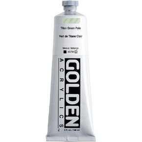 الأكريليكات الثقيلة من قبل Golden ، Titan Green Pale ، 5 Fl. أوز. أنبوب ، طلاء أكريليك احترافي ، غير شفاف