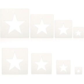 Giantree Star Stencil ، 8pcs قالب نجم بلاستيكي قابل لإعادة الاستخدام للرسم والرسم والرش على الحائط والخشب والنسيج والمزيد