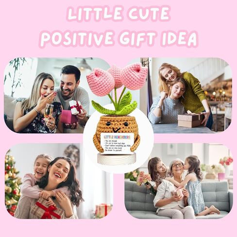 Gossby Gifts for Mom from Daughter Son Kids - Mothers Day, Birthday Gift for Mom, Mama - Basket Stuffers - Positive Tulip Crochet for Mama with Package & Thank You Card in Kuwait