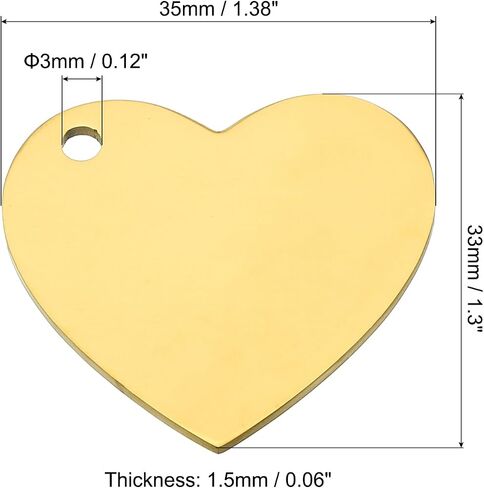 Patikil Heart Charm ، قلادة قلب ختم ختم الفراغات علامات الفولاذ المقاوم للصدأ علامات ختم فارغة قلادة لنقش الليزر in Kuwait