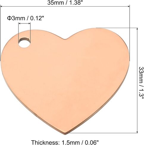 Patikil Heart Charm ، قلادة قلب ختم ختم الفراغات علامات الفولاذ المقاوم للصدأ علامات ختم فارغة قلادة لنقش الليزر in Kuwait