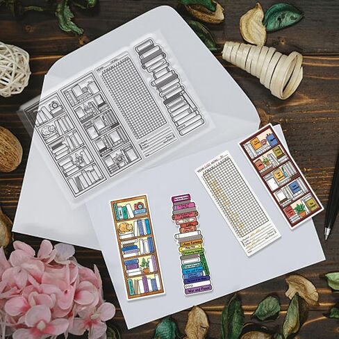 CHGCRAFT Books Clear Stamps Book Pattern Transparent Stamps Scrapbooking Silicone Clear Stamp Seals for DIY Scrapbooking Photo Album Decoration, 4.3x6.3inch in Kuwait