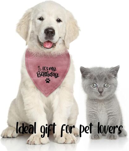 Dog Birthday Bandana Decorations Outfit It's My Birthday Pet Dog Pink Bandana Scarf Birthday Party Decorations Supplies Gifts for Dogs in Saudi Arabia