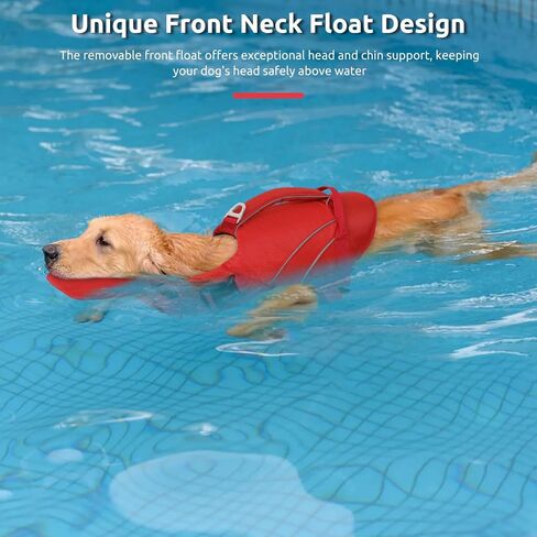 Queenmore Small Dog Life Jacket with Reflective Stripes, Adjustable Life Jacket for Small Dogs, Puppy Swimming Vest High Flotation, Puppy Life Jacket with Front Neck Float (Blue,S) in Kuwait