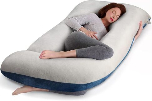 cauzyart Pregnancy Pillows for Sleeping U-Shape Full Body Pillow and Maternity Support - for Back, HIPS, Legs, Belly for Pregnant Women with Removable Bean Velvet Cover(Pink) in Kuwait