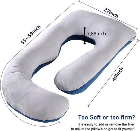 cauzyart Pregnancy Pillows for Sleeping U-Shape Full Body Pillow and Maternity Support - for Back, HIPS, Legs, Belly for Pregnant Women with Removable Bean Velvet Cover(Pink) in Kuwait