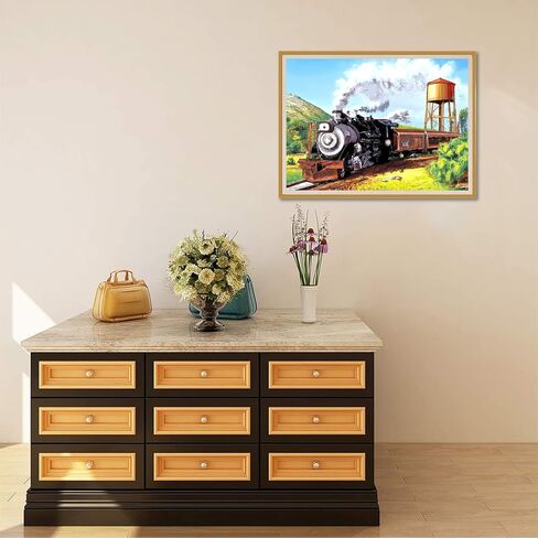 REOFREY DIY Diamond Art Painting مجموعات للبالغين الحمام ، المناظر الطبيعية للفن الماس الكامل تدريبات جولة راينستون الماس الإكسسوارات ، التطريز على غرزة الحرف (35x35 سم/ 14x14 بوصة) in Kuwait