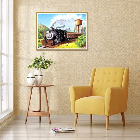 REOFREY DIY Diamond Art Painting مجموعات للبالغين الحمام ، المناظر الطبيعية للفن الماس الكامل تدريبات جولة راينستون الماس الإكسسوارات ، التطريز على غرزة الحرف (35x35 سم/ 14x14 بوصة) in Kuwait