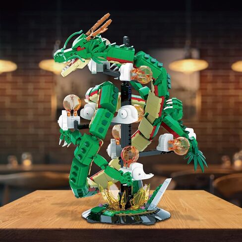 JMBricklayer Dragon Building Sets for Adults, Cool Dragon Kit Animal Toys with Lights 70007, Model Collection or Home Office Decor, Building Toys Gift for Boys Girls Men Adults(1364 PCS) in Kuwait