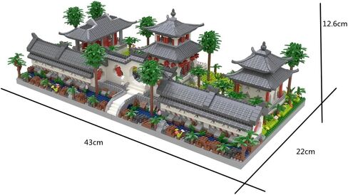 Architecture Chinese Style of Suzhou Garden,Set 1 Front Courtyard, Micro Block,Classical Famous Building Block Set,4222 PCS for Adults and Teens in Saudi Arabia