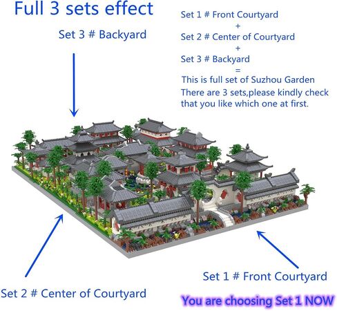 Architecture Chinese Style of Suzhou Garden,Set 1 Front Courtyard, Micro Block,Classical Famous Building Block Set,4222 PCS for Adults and Teens in Saudi Arabia