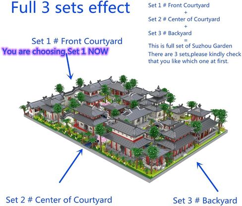 Architecture Chinese Style of Suzhou Garden,Set 1 Front Courtyard, Micro Block,Classical Famous Building Block Set,4222 PCS for Adults and Teens in Saudi Arabia