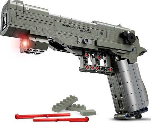 Finger Rock M1911 Pistol Model Guns Building Blocks Toy Set, DIY Simulation Handheld Gun Mechanical Model Kits, 333 pcs Collectible Construction Shootable Sniper Toys Gifts for Teens Boys Aged 14+ in Kuwait
