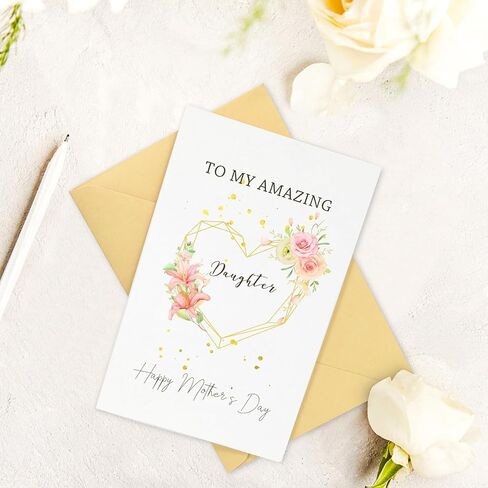 Mothers Day Gift For Daughter, To My Amazing Daughter - Mothers Day Card For Daughter, Best Mothers Day Gift For Daughter From Mom, Dad, Daughter Mothers Day Gift, First Mothers Day Gifts For Daughter in Saudi Arabia