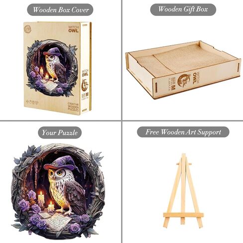 KAAYEE Wooden Puzzles for Adults 200 Pieces Wooden Owl Jigsaw Puzzles for Adult Wood Owl Puzzle Gifts for Mother's Day Adults Kids Animal Puzzle(11.4 * 11.4in) in Saudi Arabia