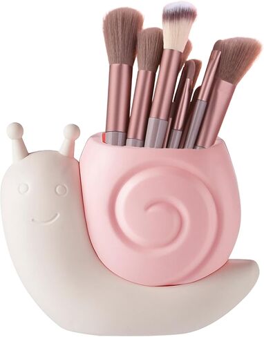 Cute Snail Makeup Brush Holder,Snail Pen Holder,Toothbrush Holder,Multi Functional Storage Box,Decorations for Offices, Homes, and Bathrooms (Pink) in Saudi Arabia