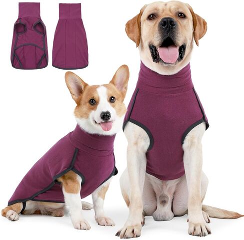 Dog Winter Sweater Vest - Windproof Warm Pullover with High Collar & Leash Hole, Soft Onesie Pajamas for Cold Weather - Pet Apparel for Small/Medium/Large Dogs Indoor/Outdoor Hiking Sleep in Saudi Arabia
