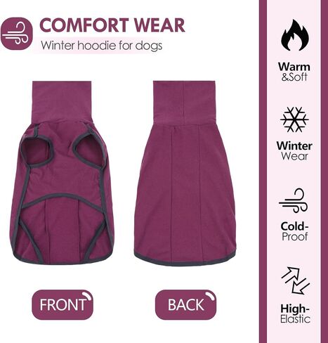 Dog Winter Sweater Vest - Windproof Warm Pullover with High Collar & Leash Hole, Soft Onesie Pajamas for Cold Weather - Pet Apparel for Small/Medium/Large Dogs Indoor/Outdoor Hiking Sleep in Saudi Arabia