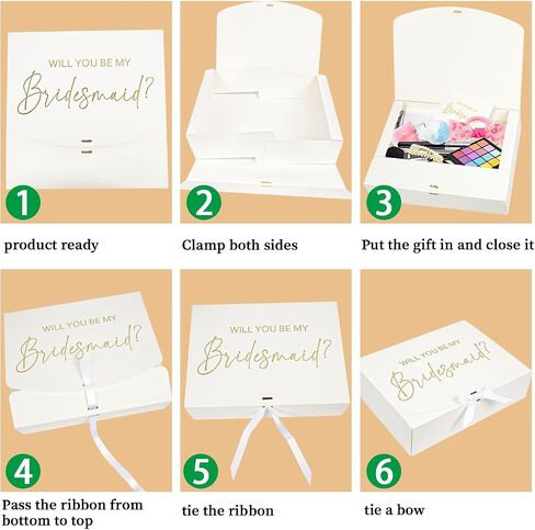 8Pack Large Bridesmaid Proposal Boxes with Bridesmaid Card, Will You Be My Bridesmaid Box with Ribbon, Maid Matron of Honor Proposal Box for Bridesmaid Proposal Gifts (12×9.8×3.1 Inch) in Saudi Arabia