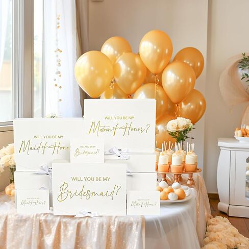 8Pack Large Bridesmaid Proposal Boxes with Bridesmaid Card, Will You Be My Bridesmaid Box with Ribbon, Maid Matron of Honor Proposal Box for Bridesmaid Proposal Gifts (12×9.8×3.1 Inch) in Saudi Arabia