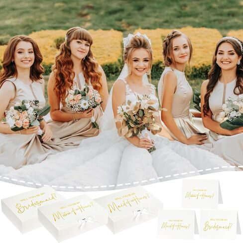 8Pack Large Bridesmaid Proposal Boxes with Bridesmaid Card, Will You Be My Bridesmaid Box with Ribbon, Maid Matron of Honor Proposal Box for Bridesmaid Proposal Gifts (12×9.8×3.1 Inch) in Saudi Arabia