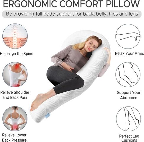 Pregnancy Pillows for Sleeping, E Shaped Maternity Pillow for Pregnant Women with Adjustable Wedge Pillow, 48 Inch Full Body Memory Foam Pillow for Side Sleeping with Washable Cover, Pink Velvet in Saudi Arabia