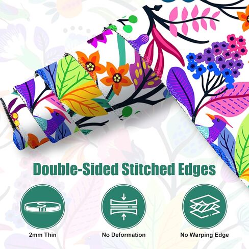 Colorful Flowers Desk Matt for Desktop, Mouse Pad Mat, Desk Mat for Keyboard and Mouse, XXL Large Mouse Pad for Desk, Anti-Slip Big Mousepad with Stitched Edges, Mouse Mat for Computer Laptop Women in Saudi Arabia