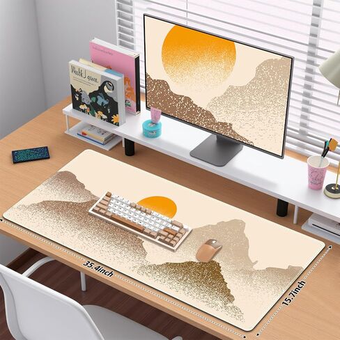 Colorful Flowers Desk Matt for Desktop, Mouse Pad Mat, Desk Mat for Keyboard and Mouse, XXL Large Mouse Pad for Desk, Anti-Slip Big Mousepad with Stitched Edges, Mouse Mat for Computer Laptop Women in Saudi Arabia