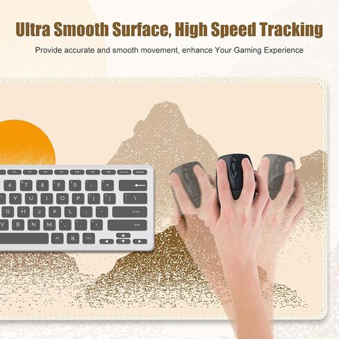 Colorful Flowers Desk Matt for Desktop, Mouse Pad Mat, Desk Mat for Keyboard and Mouse, XXL Large Mouse Pad for Desk, Anti-Slip Big Mousepad with Stitched Edges, Mouse Mat for Computer Laptop Women in Saudi Arabia