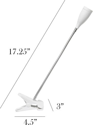 تصميمات بسيطة LD1098-WHT 17.25 "Ultra-Slim Gozoseneck LED مصباح مكتب الضوء ، للمكتب ، غرفة النوم ، غرفة المعيشة ، أبيض in Kuwait